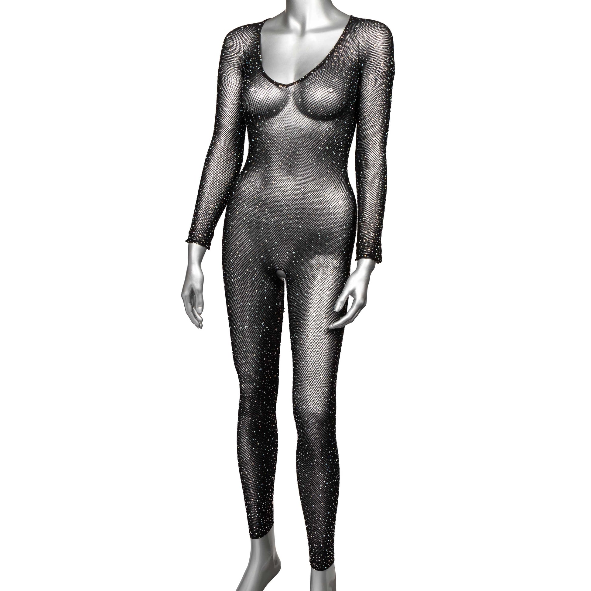 "Radiance Crotchless Full Body Suit - Queen - Black SE3002363"